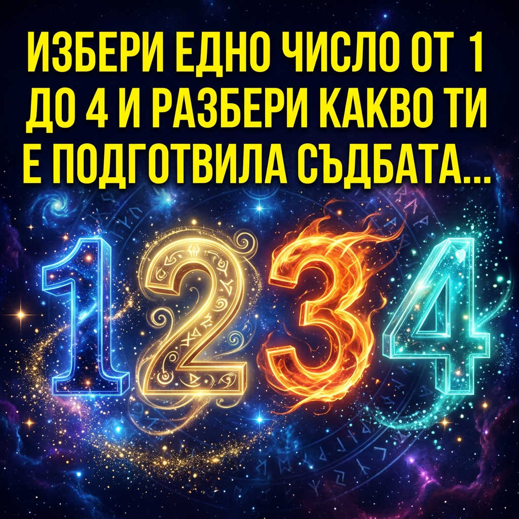 Избери едно число от 1 до 4 и разбери какво ти е подготвила съдбата... 1 bafa3fa2 d094 457f bebc 1102bc018fa1