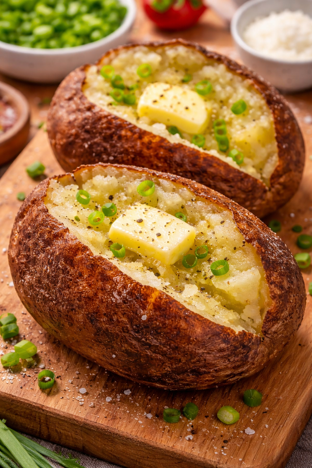 Печен картоф 🥔 Това е най-бързият начин да приготвите печени картофи — готови само за минути. Хрупкави отвън, перфектно изпечени и пухкави отвътре ❤️😋 Трябва да изразите нещо, за да продължавате да получавате моите рецепти… Благодаря… Рецептата е в първия коментар 1 256a0e90 d78c 440b 8bb7 50ee471091da