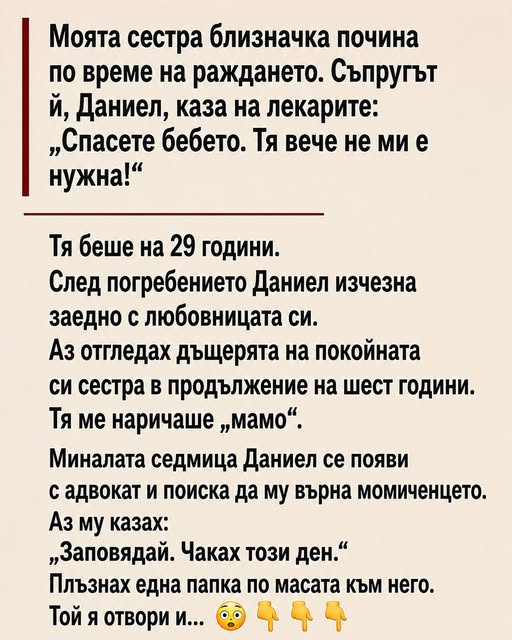 Моята сестра близначка почина по време на раждането. Съпругът ѝ, Даниел, каза на лекарите: „Спасете бебето. Тя вече не ми е нужна!“ 1 724568876 1595434389259444 5263717196085936688 n