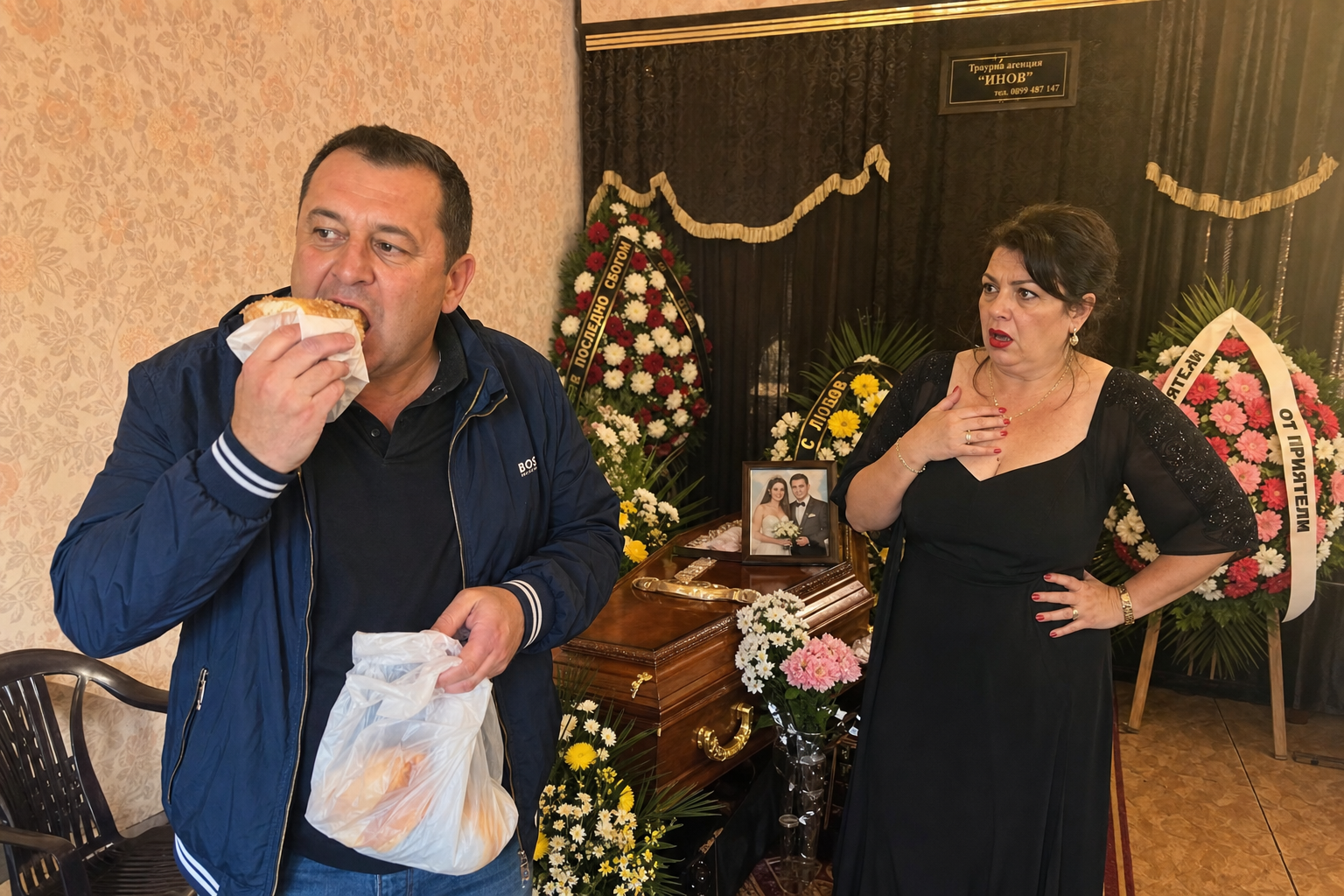 ДОЙДОХ НА ПОГРЕБЕНИЕТО НА МЪЖА СИ — той седеше на първия ред и ядеше баница... 1 8a9ee9e8 7bcb 45cd 963e beafc0d01a7a