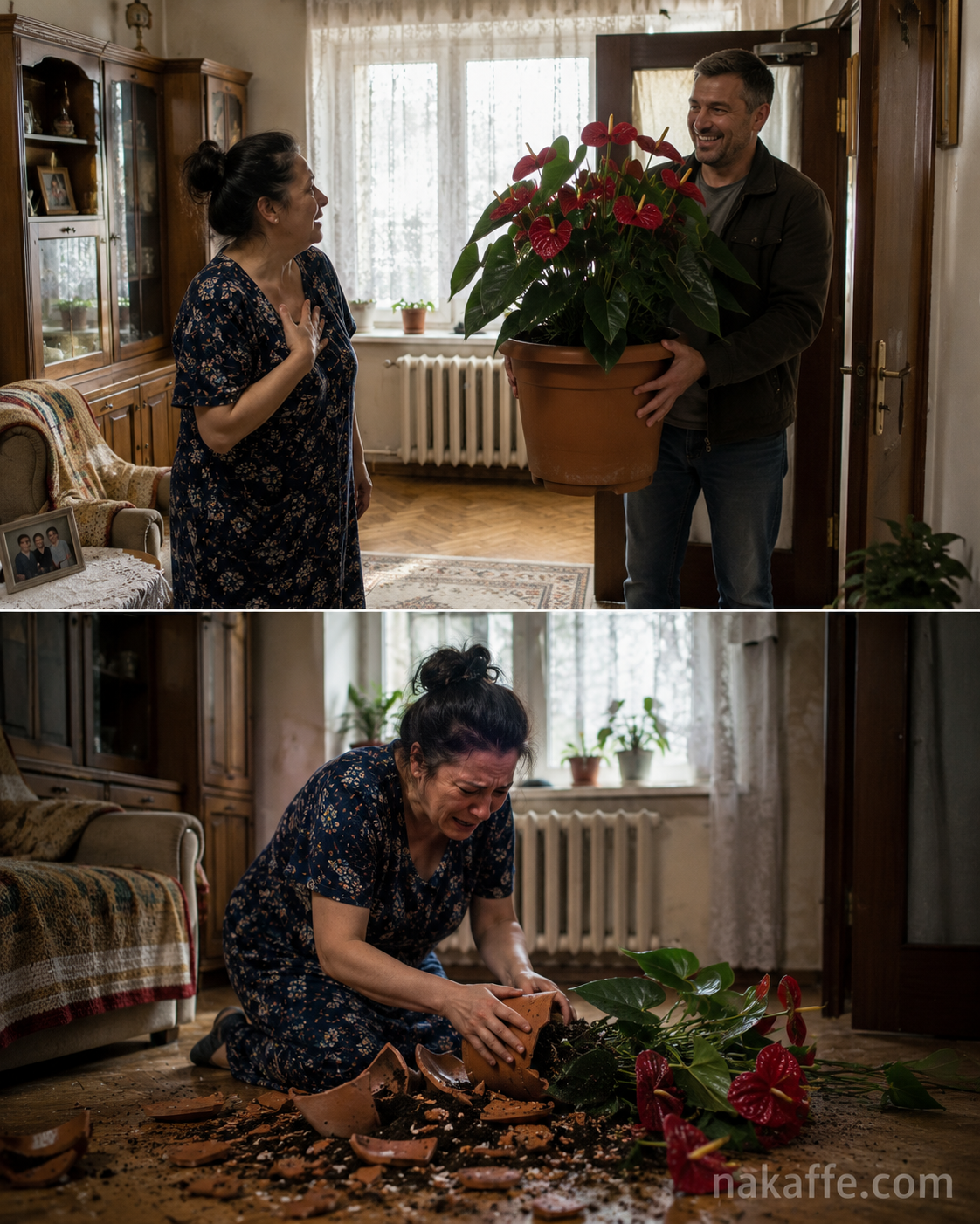 Седмица преди да замине в командировка, съпругът ми неочаквано се прибра с огромно красиво цвете. Учудих се на внезапния му ентусиазъм, но не казах нищо. След като замина, реших да измия прозорците. Подхлъзнах се, закачих тежката саксия и тя се разби с трясък. Наведох се да събера парчетата… и замръзнах на място, защото под пръстта имаше нещо, което никога не би трябвало да бъде в саксия… 😲😲😲 1 d41ace1b 6d9e 4a1f aea9 f0049ac4998a