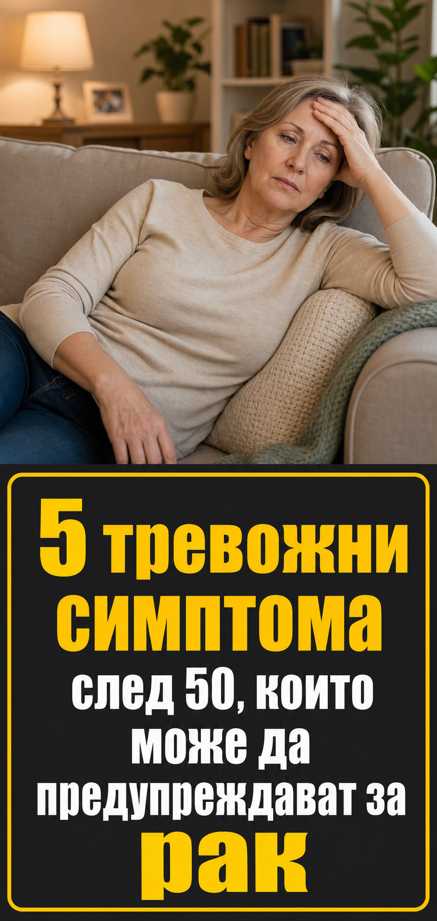 5 тревожни симптома след 50, които може да предупреждават за рак 1 fd182e01 28b2 45c9 b311 5510ef8a8623
