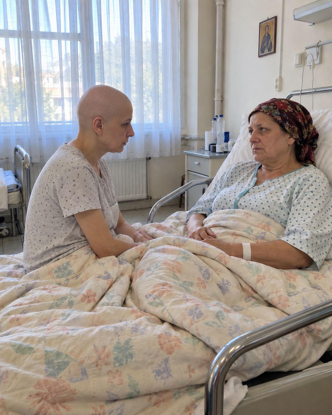 Бях на двайсет и четири, отново без коса, с болнична нощница и в очакване на резултатите от кръвните си изследвания, когато напълно непозната жена каза на медицинска сестра, че трябва да говори с мен, преди да е станало твърде късно. 1 0a4c4a1a 10b6 439b a3c7 2b2f25b8b791