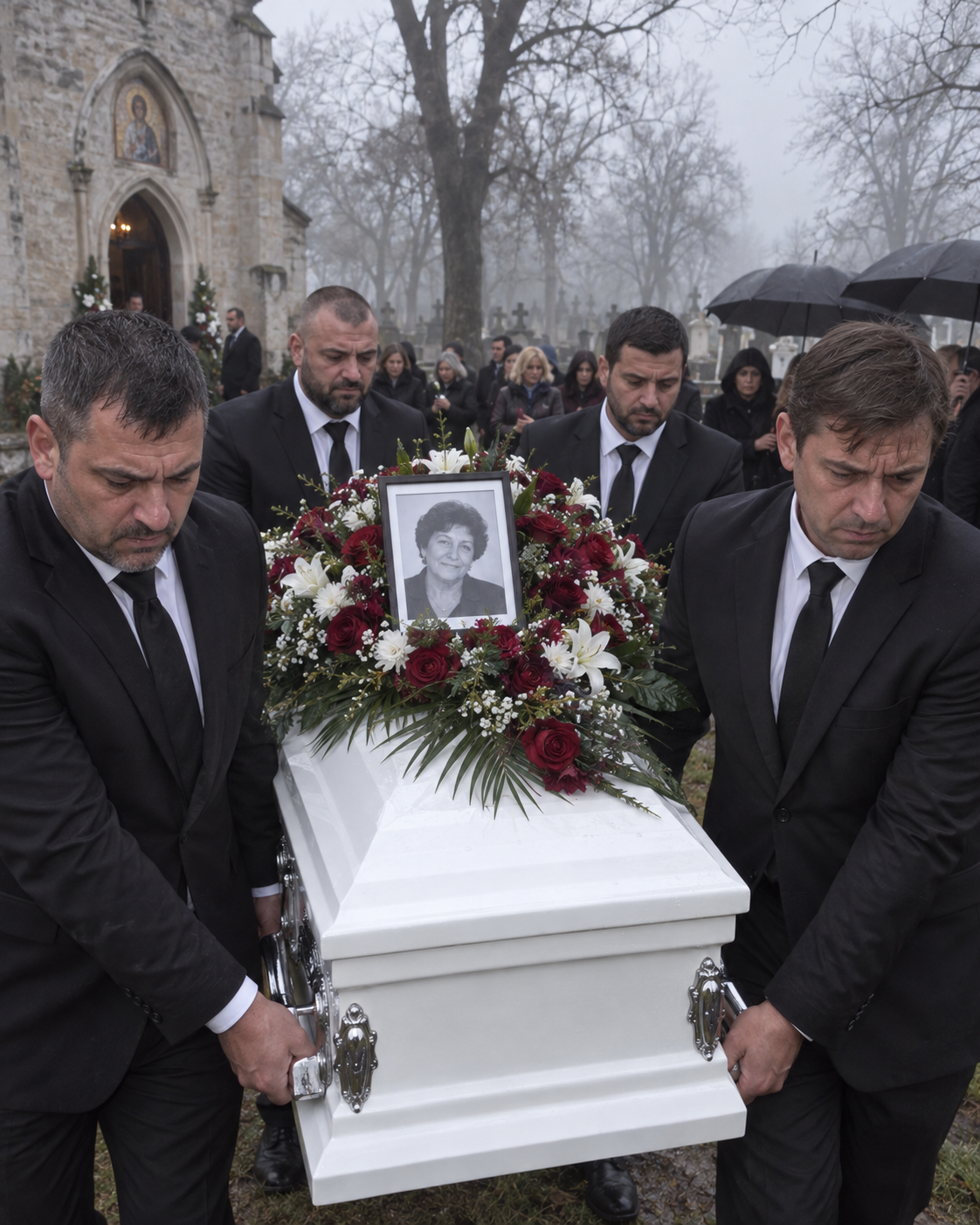На погребението на млада жена четирима здрави мъже едва повдигнаха ковчега ѝ, а после почти го изпуснаха заради необяснимата тежест. Когато съсипаният от мъка съпруг настоя да го отворят веднага, онова, което видяха вътре, ужаси всички присъстващи… 😨 1 283a49c1 2336 4591 80a8 eb43c44a35a5