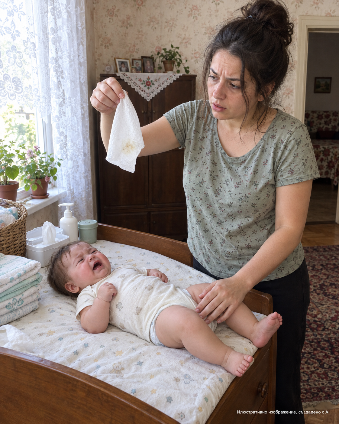 Когато свалих пелената на шестмесечната си племенница и я почистих с мокра кърпичка, усетих как стомахът ми се свива. Под дебел слой грим за възрастни се криеше нещо ужасяващо. 💔 1 4a13ad46 a0a3 4f9d 9a6b 03b0582e6cdc