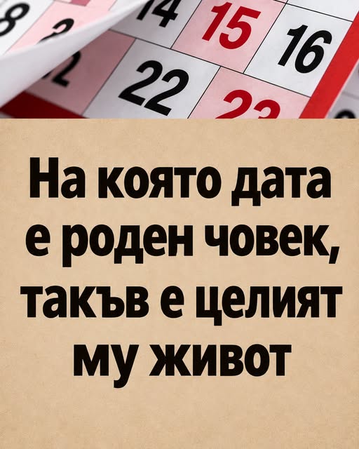 На датата, на която човек се е родил, сякаш е отпечатан и неговият житейски път. Изненадващо точно! Числото на раждането е първата цифра, която се появява в живота ни. Мнозина вярват, че именно тя може осезаемо да повлияе върху характера, житейския път и събитията, които ни очакват. Как точно се проявява това — вижте по-долу👇👇👇 1 849694555 1003043539478209 2721179253081642467 n
